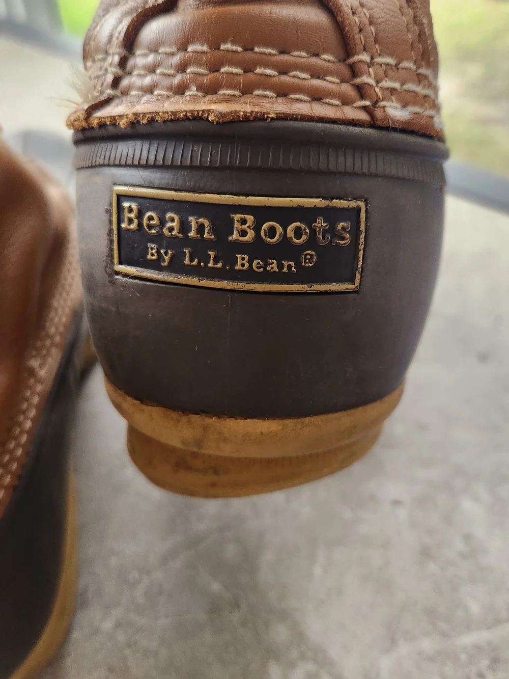 L.L. Bean Men's Brown Leather and Black Rubber Lace-Up Duck Boots